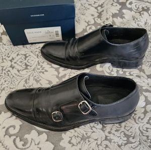 Mens dress shoe 8M Cole Haan Madison Dble. Monk. II C12850 Black used like new